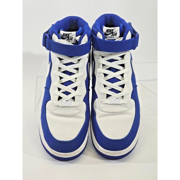 ALK Men's 10.5 Nike Air Force 1 High Royal Blue Inverse Full Canvas Sneakers EUC - Picture 4 of 10
